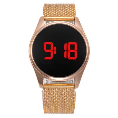 China New Fashion LED Display Casual Round Led Touch Screen Touch Screen Touch Mens And Womens Digital Couple Electronic Watch for sale