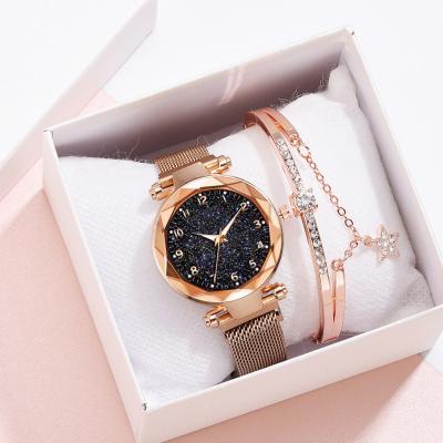 China New Fashion 2021 Auto Date Ladies Wristwatches For Women Rose Gold Magnet Starry Quartz Watch Clock Ladies Watch Reloj Mujer for sale