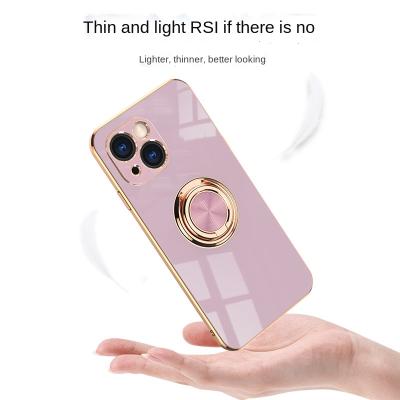 China Other suitable for Phone 13 Cell Phone Case 12mini/11pro Max Electroplating Ring Car Magnetic Cover Device for sale