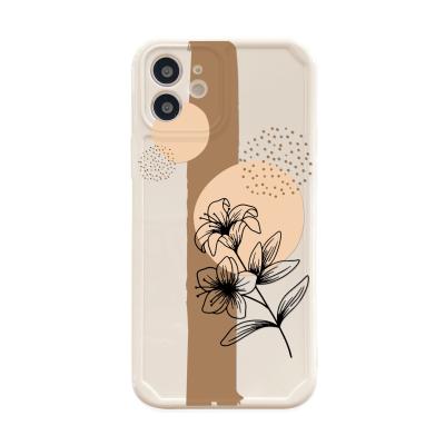 China Other Simple Fine Flower 12 Hole Cover Device Hole Photo Abstract Simple Frame Suitable For Phone13promax Cell Phone Case for sale