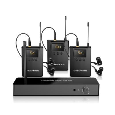 China Wireless Headset Microphone Takstar WPM-300 UHF In Ear Monitor System Stage Return 10 Channel 1 Transmitter &3 Stereo Receiver for sale