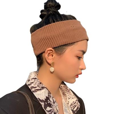 China Fashion sports travel fashion accessories women wholesale luxury designer soft elastic knit puffyhair band sweat sports headband for sale