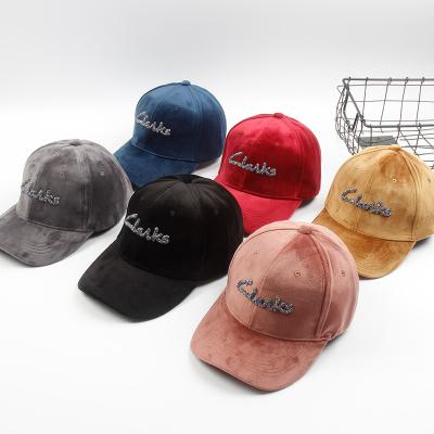 China 2022 Custom Hat 6-Panel Fashion Show Vintage Rhinestone Distressed Real IE Dye Velvet Suede Velvet Trucker Hat for sale