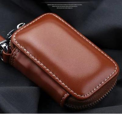 China 2022 Japan Style Custom Leather Car Vehicle Custom Men Women Men Zipper Key Case With Key Fob Holder for sale