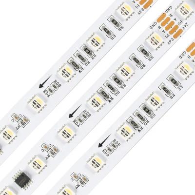 China LANDSCAPE 12V 24V 60 LED SM17512 SMD5050 DMX512 Addressable RGBW Pixe DMX Led Strip For Big Project for sale