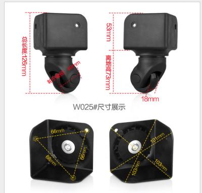 China W025 custom pp shell travel bag parts 360 degrees luggage caster shoe case accessories duffle corner wheel for suitcases for sale