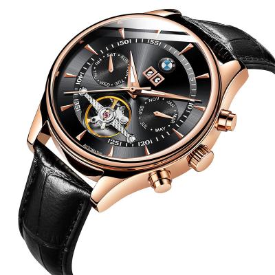 China 2022 High Quality Fashion Date Men's Business Watch New Brand Car Gift Watch Full Automatic Mechanical Leather Band Watch for sale