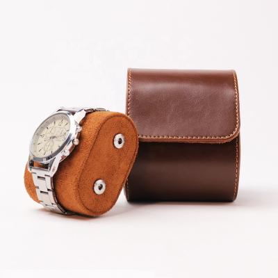 China 2022 Newest Leather Portable Watch Gift Box Manufacturers PU Watch Box Wholesale Exquisite Leather Simple Roll for sale