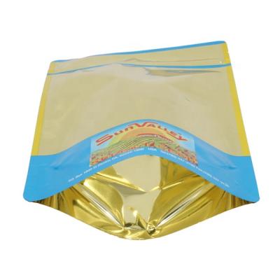 China Recyclable Logo Zipper Printed Plastic Golden Custom Ziplock Bags For Seed Packing for sale