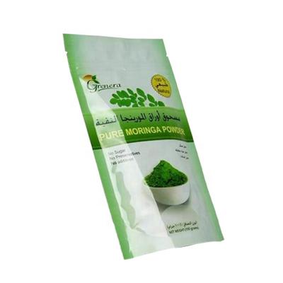 China Recyclable Resealable Zipper Food Stand Up Pouch Custom Moringa Tea Spice Powder Packaging Bags for sale