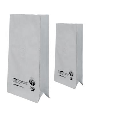 China Customized Recyclable Aluminum Flat Block Bottom Food Packaging 250g 500g 1kg 12oz Plastic Or Kraft Paper Sealed Side Gusset Bag For Coffee Tea for sale