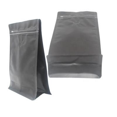 China Recyclable Mylar Plastic Flat Block Aluminum Foil Side Gusset Coffee Bottom Pouch Bag With Valve E-zip for sale