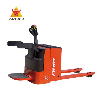 China Hotels Standing Electric Pallet Truck zu verkaufen