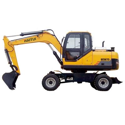 China Cultivate Brand New Haitui 7 Ton Wheel Excavator HEW75 For Sale for sale