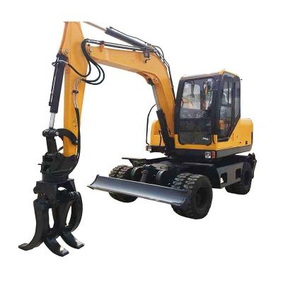 China Construction worksÂ   Haitui HEW75 7ton earthmoving machinery wheeled excavator for sale