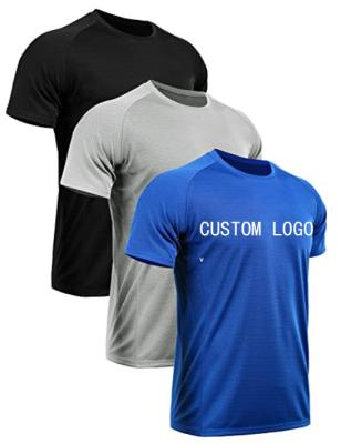 China Men Short Logo Running Shirt Custom Made Sublimation Sleeve High Quality Breathable Gym QUICK DRY T-shirt for sale