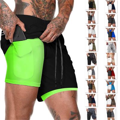 China Anti-Wrinkle Amazon Hot Selling Men's Running Shorts 2 Men In Sports 1 Jogging Gym Fitness Training Shorts for sale