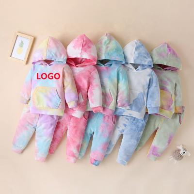 China Wholesale Kids Anti-Shrink Logo Print Clothing Set Link Dye Tracksuits Toddle Unisex Kid Team Girls Baby Boy Hoodie and Tracksuits Sets for sale