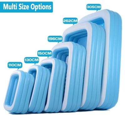 China PVC Ready To Ship Three Rings Thick PVC Kids Family Indoor Plastic Inflatable Swimming Pools Outdoor Bathing Pool for sale