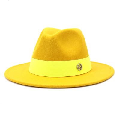 China 2022 Formal Wool Felt Mens Gentleman's Hat Trilby Cowboy Ca p Brim Jazz Fedora Hat Women Unisex Wide for sale