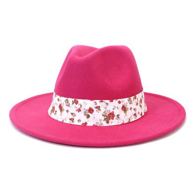 China 2022 Formal New Hot Wide Brim Felt Fedora Hats Autumn Winter Wedding Party Trilby Ca p Mister Jazz Hats for sale