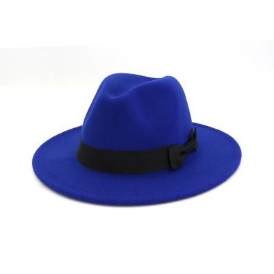 China Formal Fedora Hat For Women Wide Winter Hat Female Jazz Fedora Hat Couple Ca p Vintage Brim Hat Women 100% Wool Felt for sale