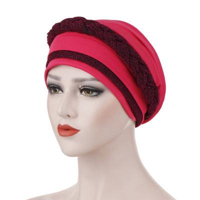 China New Amazon Fabric Braid Soft Bright Milk Silk Can Hide Hair Turban Two Color Women Muslim Hijab Under Scarf for sale