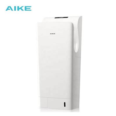 China Hotel AIKE AK2030 ABS Body Automatic Brushless Motor Washroom Jet Dryer Electric White Hand Dryer with Hepa Filter for sale