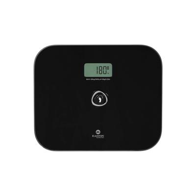 China Hotel Room New Style Black Finished 5mm Tempered Glass Platform Safe Body Scale for sale