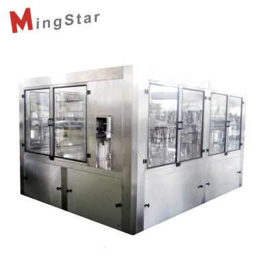 China Beverage 3 in 1 spring water bottling machine glass plant with crown closure, aluminum closure for sale