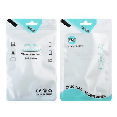 China Disposable Plastic Electronic Accessories Mobile Phone Shell Packaging Bag Data Cable Pe Package Bag for sale