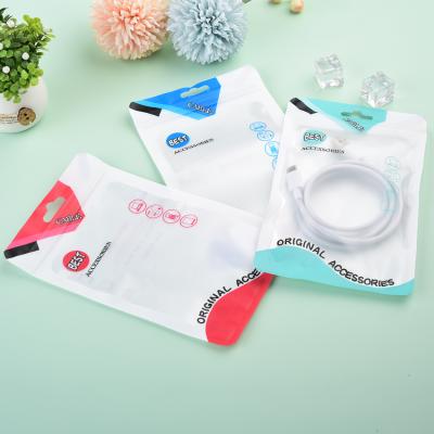 China Disposable Usb Cable Wire Earphone Packaging Bags Clear Retail Bag For Phone Accessories Case Cable Zip Lock Packages for sale