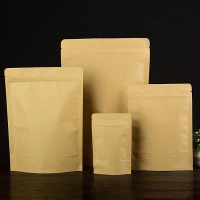 China Brown Kraft Paper Recyclable Resealable Biodegradable Packaging Stand Up Pouches Food Packaging Zip Lock Bags With Max Zip Paper for sale