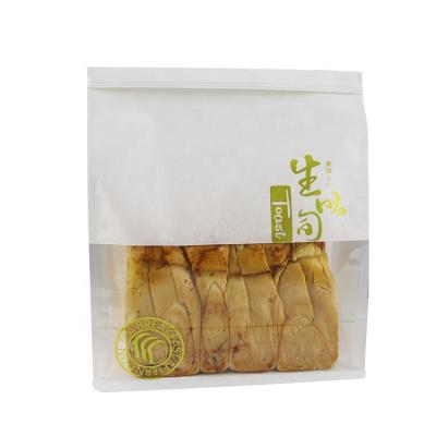 China BIODEGRADABLE Custom Food Grade Toast Paper Packaging Bread Plastic Bags With Clear Window for sale