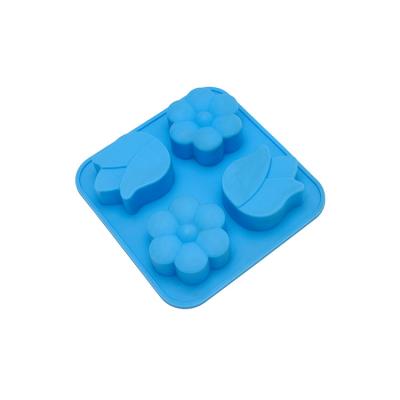 China Viable 3D Silica Gel Tulip Shape Mold for Soap, Candy, Chocolate, Ice Cubes and Flower Cake Decorating Tools for sale