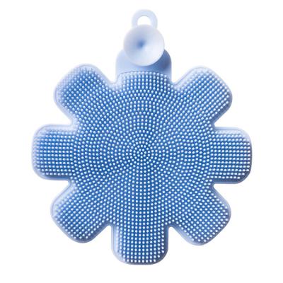 China Sustainable Bowl Snowflake Silicone Brush Silicone Scrubber Pad Silicone Dish Sponge Kitchen Pot Cleaner Wash SuckerCleaning Tool for sale