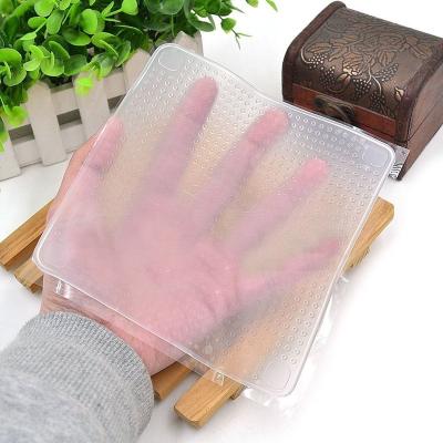 China Keep Fresh Stretch Silicone Plastic Eco-Friendly Wrap 4 Piece Set Stretched Universal Food Sealing Lid for sale