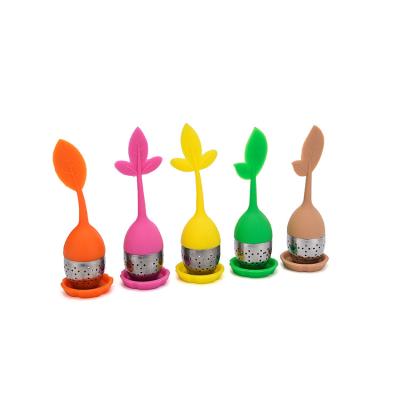 China Creative Colorful Viable Tea Leakage Stainless Steel Tea Infusers Silicone Silicone Tea Maker Teaware Kitchen Supplies for sale