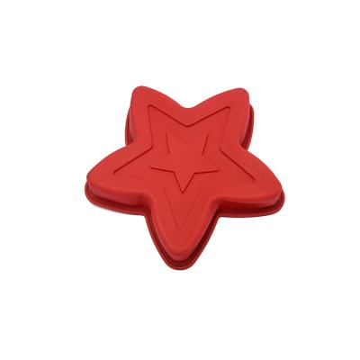 China 1 Cup Star Pentagon Silicone Cake Mold Sustainable DIY Kitchen Roasting Tool Handmade Star Cake Mold for sale