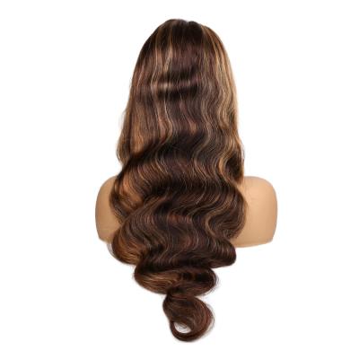 China Body Wave 180% Density Virgin 360 Full Lace Wig With Baby Hair P4/27 Ombre Color Human Mongolian Lace Hair Wigs for sale