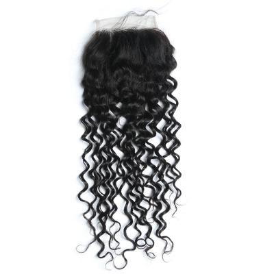 China Natural Wave Not Tied Malaysian Hair With Cheap 4x4 Wave Closure Virgin Human Hair Topper Hair Closure for sale