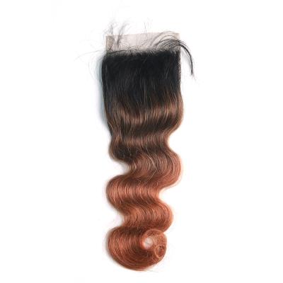 China 100% Virgin Hair No Closure 1b/4/30 Virgin Indian Hair Wholesale Cheap Knotted Swiss 4x4 Body Wave Lace Closure for sale