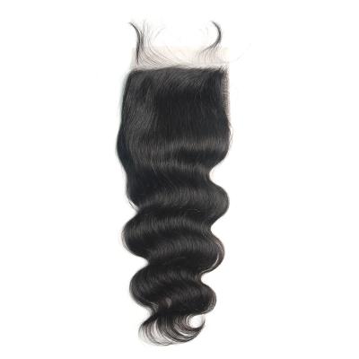 China 100% Virgin Hair No Knotted Real Human Hair Malaysian Human Hair Closure 5X5 Body Wave Front Closure Human Hair for sale