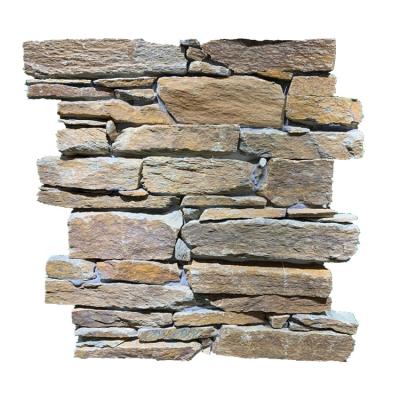 China Rusty Quartz Stone Building Exterior Modern Interior Wall Decor Natural Culture Stone for sale