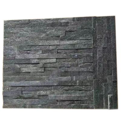 China Modern Black Quartz Culture Stone Wall Panel For Exterior Wall Stone for sale