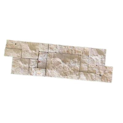 China Modern Beige Limestone Slate Culture Stone Cement Back Culture Stone Wall Panel for sale