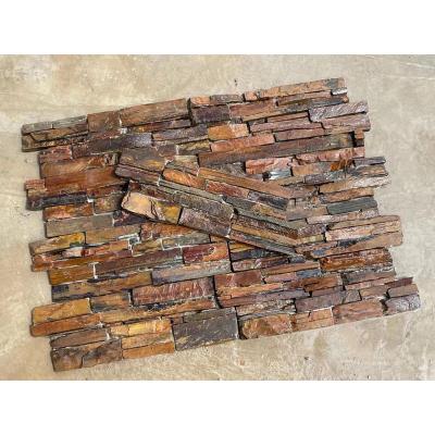 China Rust Cultured Cement Stone Stone Traditional Deep Stone Wall Panel Slate Back for sale