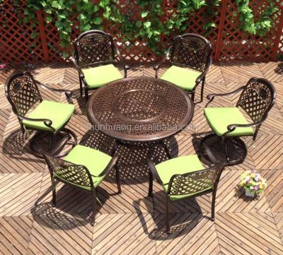 China Water Proof Outdoor Beach Furniture Dining Sets Balcony Metal Chair And Round Table for sale