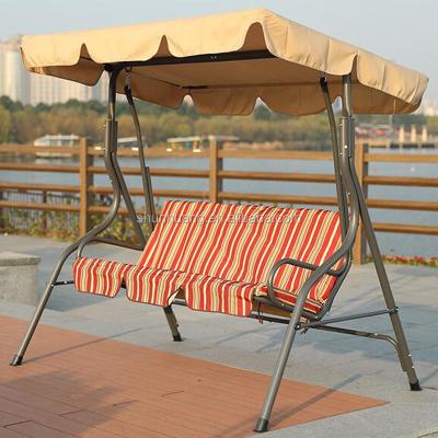 China Comfortable Hot Selling Metal Swing Rattan Chair 3 Seat For Adults Leisure Garden Furniture for sale