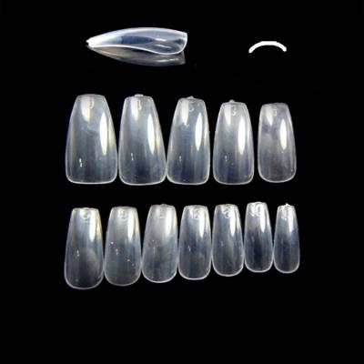 China 500pcs High Quelity Coffin Nail TSZS Artificial Nail Tips Full Cover Oval Clear Natural Artificial Fake Nail Tips for sale